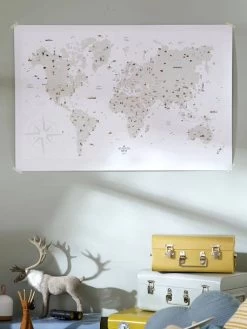 Affiche Carte Du Monde LES PETITES DATES Marron Imprimé - Les Petites Dates -Bébé Boutique affiche carte du monde les petites dates 4