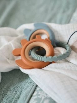 Anneaux De Dentition En Bois Et Silicone Multicolor - Vertbaudet -Bébé Boutique anneaux de dentition en bois et silicone 3