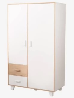 Armoire 2 Portes + 2 Tiroirs LIGNE HOPLA Blanc - Vertbaudet