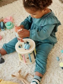 Boîte à Formes Cylindre En Bois FSC® Multicolore - Vertbaudet -Bébé Boutique boite a formes cylindre en bois fsc 2