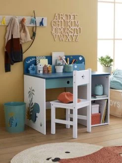 Bureau Maternelle ROAAR Blanc Moyen Uni Avec Decor - Vertbaudet