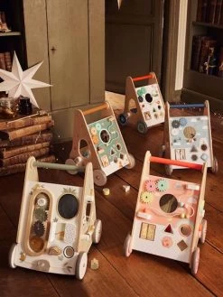 Chariot De Marche Avec Freins HANOÏ En Bois FSC® Multicolore - Vertbaudet -Bébé Boutique chariot de marche avec freins hanoi en bois fsc 3