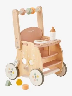 Chariot De Marche Poussette En Bois FSC® Rose - Vertbaudet -Bébé Boutique chariot de marche poussette en bois fsc 3