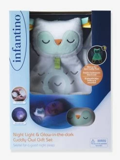 Coffret Veilleuse Et Chouette Luminescente - INFANTINO Blanc - Infantino -Bébé Boutique coffret veilleuse et chouette luminescente infantino 1