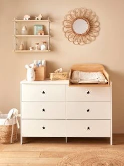 Commode 6 Tiroirs LIGNE SIRIUS Blanc Clair Uni - Vertbaudet -Bébé Boutique commode 6 tiroirs ligne sirius 5