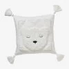 Coussin Avec Applications Sherpa Ours Berbère Ecru - Vertbaudet -Bébé Boutique coussin avec applications sherpa ours berbere