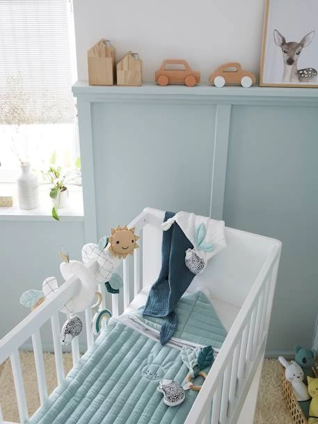 Doudou Carré En Coton Bio* Et Polyester + Hochet Rond LOVELY NATURE Blanc Moyen Uni Avec Decor - Vertbaudet 4 Doudou Carré En Coton Bio* Et Polyester + Hochet Rond LOVELY NATURE Blanc Moyen Uni Avec Decor - Vertbaudet – Image 2