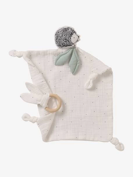 Doudou Carré En Coton Bio* Et Polyester + Hochet Rond LOVELY NATURE Blanc Moyen Uni Avec Decor - Vertbaudet 3 Doudou Carré En Coton Bio* Et Polyester + Hochet Rond LOVELY NATURE Blanc Moyen Uni Avec Decor - Vertbaudet