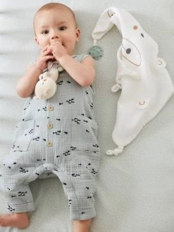 Doudou Carré + Hochet GREEN FOREST Multicolore - Vertbaudet -Bébé Boutique doudou carre hochet green forest 3