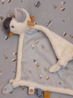 Doudou Carré Mouette - Sailors Bay - LITTLE DUTCH Bleu Grisé - Little Dutch -Bébé Boutique doudou carre mouette sailors bay little dutch 3