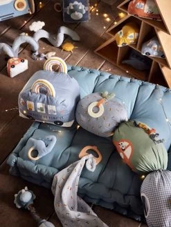 Doudou En Gaze De Coton + Hochet Bois EN VOITURE SIMON Multicolore - Vertbaudet -Bébé Boutique doudou en gaze de coton hochet bois en voiture simon 3