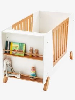Lit Bébé Avec Barrière Amovible + Rangement Bibliothèque LIGNE PIROUETTE Blanc - Vertbaudet -Bébé Boutique lit bebe avec barriere amovible rangement bibliotheque ligne pirouette 3