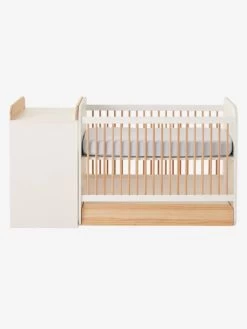 Lit Combiné évolutif Avec Rangements Et Table à Langer LIGNE ECLIPSE Blanc / Bois - Vertbaudet -Bébé Boutique lit combine evolutif avec rangements et table a langer ligne eclipse 5