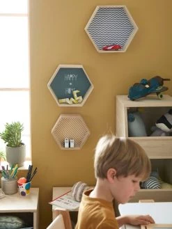 Lot De 3 étagères Hexagones Enfant Bois/multicolore - Vertbaudet -Bébé Boutique lot de 3 etageres hexagones enfant 3