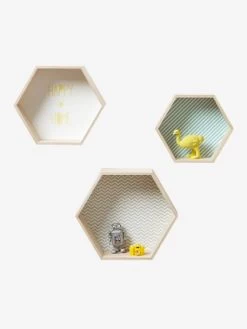 Lot De 3 étagères Hexagones Enfant Bois/multicolore - Vertbaudet -Bébé Boutique lot de 3 etageres hexagones enfant 5