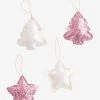 Lot De 4 Décorations De Noël Glitter Rose - Vertbaudet -Bébé Boutique lot de 4 decorations de noel glitter