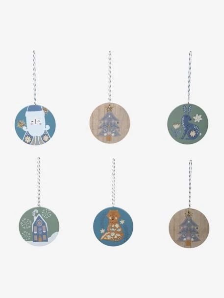 Lot De 6 Boules Plates De Noël Scandinave Bois - Vertbaudet 5 Lot De 6 Boules Plates De Noël Scandinave Bois - Vertbaudet – Image 3