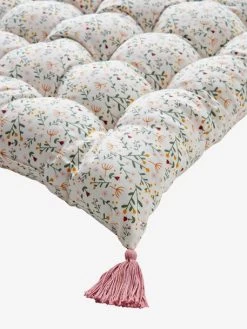 Matelas De Sol Avec Pompons FLEURETTES écru / Multicolore - Vertbaudet -Bébé Boutique matelas de sol avec pompons fleurettes 2