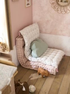 Matelas De Sol Avec Pompons FLEURETTES écru / Multicolore - Vertbaudet -Bébé Boutique matelas de sol avec pompons fleurettes 3