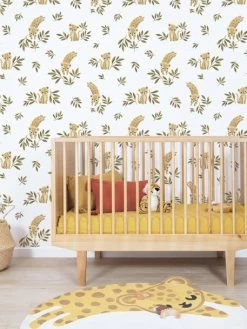 Papier Peint Léopard Savane Felidae LILIPINSO Ocre - Lilipinso -Bébé Boutique papier peint leopard savane felidae lilipinso 2