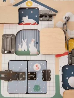 Planche à Verrous En Bois FSC® Multicolore - Vertbaudet -Bébé Boutique planche a verrous en bois fsc 2