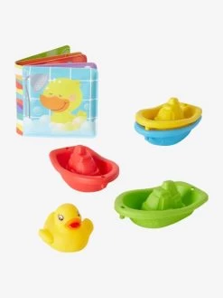 Set Livre, Canard Et Bateaux De Bain Multicolore - Vertbaudet -Bébé Boutique set livre canard et bateaux de bain 1