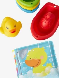 Set Livre, Canard Et Bateaux De Bain Multicolore - Vertbaudet -Bébé Boutique set livre canard et bateaux de bain 2