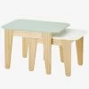 Tables Gigognes Gris Vert/bois + Blanc/bois - Vertbaudet -Bébé Boutique tables gigognes