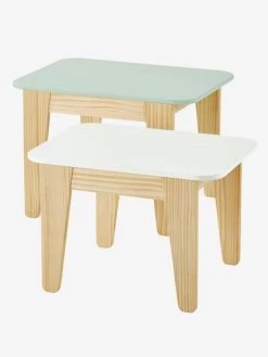Tables Gigognes Gris Vert/bois + Blanc/bois - Vertbaudet -Bébé Boutique tables gigognes 2
