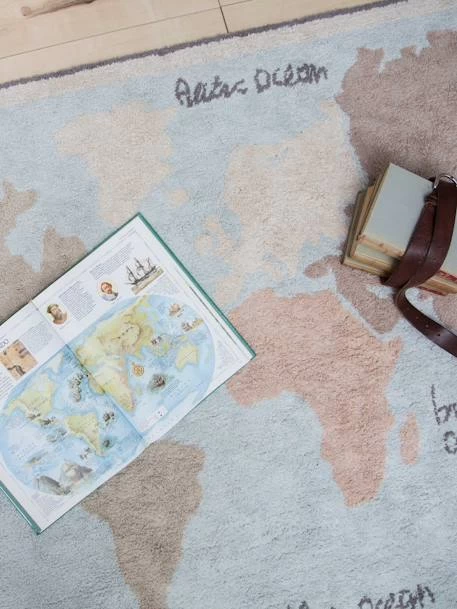 Tapis Coton Lavable Mappemonde LORENA CANALS Bleu Ciel - Lorena Canals 5 Tapis Coton Lavable Mappemonde LORENA CANALS Bleu Ciel - Lorena Canals – Image 3