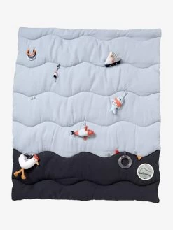 Tapis D'éveil Souple Sans Arche LEON SUR LE PONTON Bleu - Vertbaudet