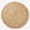 Tapis Jute à Pois Dorés Beige Clair Uni Avec Decor - Vertbaudet -Bébé Boutique tapis jute a pois dores