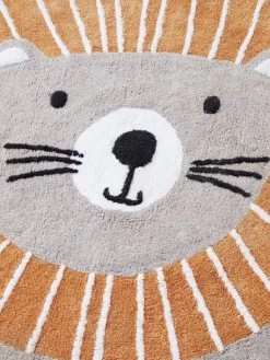 Tapis Rond Lavable Lion Gris / Orange - Vertbaudet -Bébé Boutique tapis rond lavable lion 3