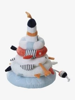 Tour à Empiler En Tissu LEON SUR LE PONTON Multicolore - Vertbaudet -Bébé Boutique tour a empiler en tissu leon sur le ponton 1