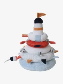 Tour à Empiler En Tissu LEON SUR LE PONTON Multicolore - Vertbaudet -Bébé Boutique tour a empiler en tissu leon sur le ponton 2